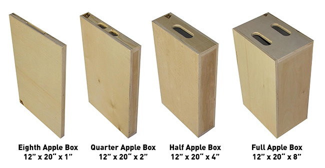 Apple Box Sizes | JR Lighting and Grip Equipment Rental