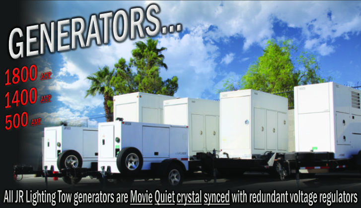 JR Lighting and Grip Rental Las Vegas | Home Slider Image | Tow Plant Generators